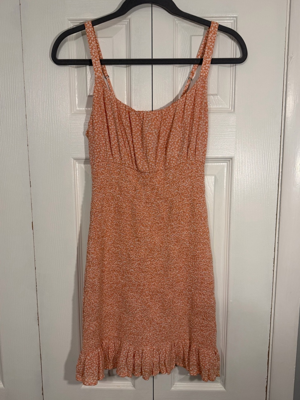 Abercrombie & Fitch Smocked Mini Dress S Orange Floral